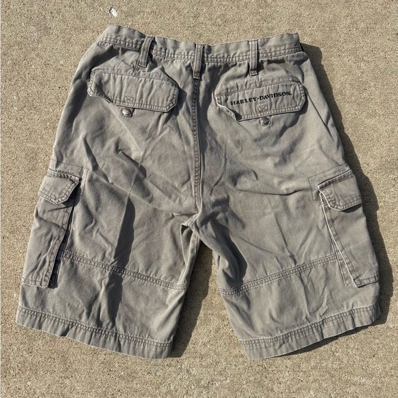 Harley Davidson Y2K Men’s Riding Khaki Motorcycle Cargo Shorts Size 32 - Picture 8 of 10